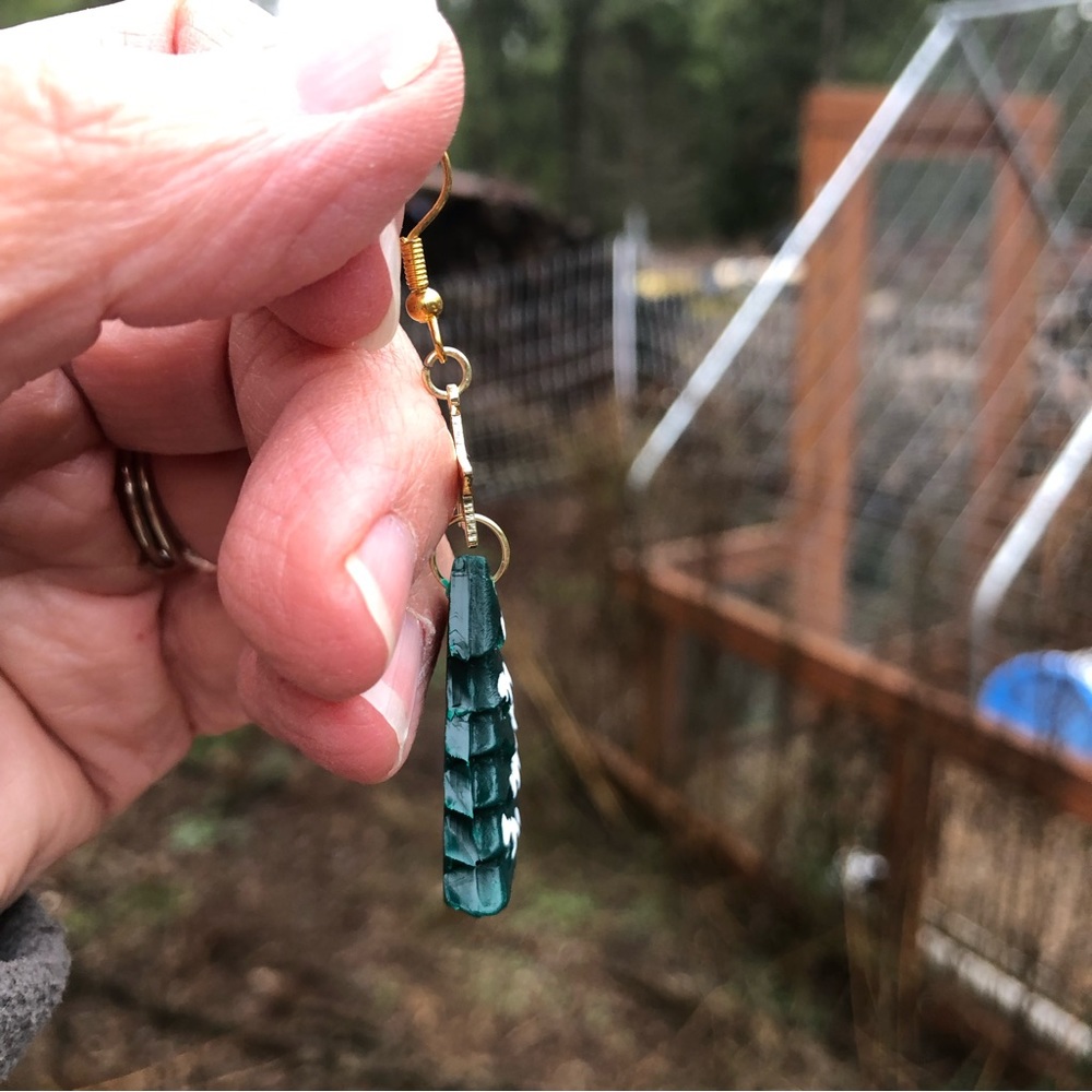 Handmade Christmas tree earrings - Picture 5 of 5